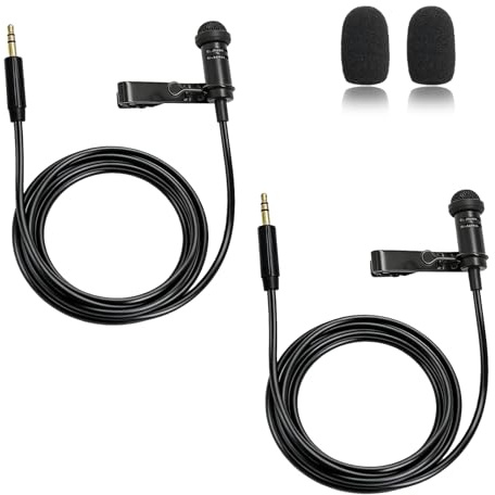 SPTSSWET 2 st Lavalier-mikrofon för DJI trådlösa mikrofonsändare kompatibel med Rode Wireless GO II 2 rundstrålande kondensor trådbunden 3,5 mm TRS lapel mikrofon för föreläsningar Live Streaming