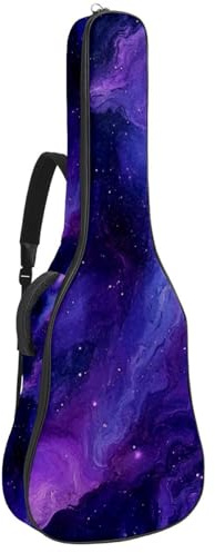 Bassgitarrentasche mit Art Mystical Purple Galaxy 30, Akustikgitarrentasche 101,6 cm (40 Zoll) E-Gitarrenkoffer, wasserdichte Oxford E-Gitarre, Gigbag für akustische Konzertgitarre, Ukulele, Art