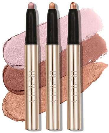 3 Couleurs Bâton d'Ombre à Paupières, Set de Crayons d'Ombre à Paupières Multi-Couleurs, Kit de Maquillage pour les Yeux, Naturel & Shimmer Shades Contour Stick, Set de Maquillage pour Femmes (#G)