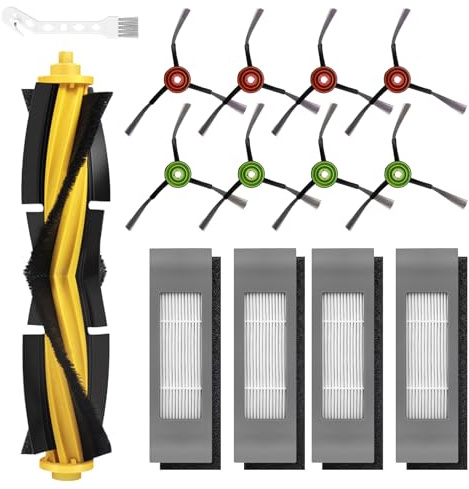 14 Pezzi Kit di Accessori di Ricambio per Ecovacs Deebot N8/N8+/N8 Pro/N8 Pro+/T8/T8+/T8 AIVI/T8 AIVI+/T8 Max/T9/T9+/OZMO 920/950 Aspirapolvere, 1 Spazzola Principale 4 Filtro 8 Spazzole Laterali