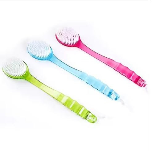 Body Brush Exfoliating Bath Brush Shower Sponge Back Scrubber Long Nonslip Handle Wet Dry Soft Bristle Shower Brush Massager Skin Exfoliating Sponge for Circulation Cellulite and Dry Skin (1pc)
