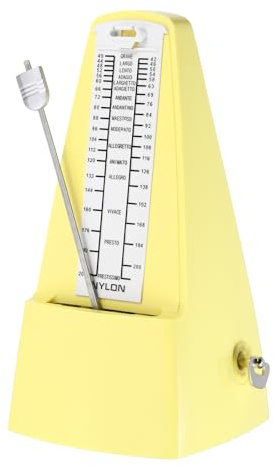 sourcing map Mechanical Metronome,High Accuracy Musical Timer Universal Metronome for Piano Guitar Violin Ukulele Player,Yellow