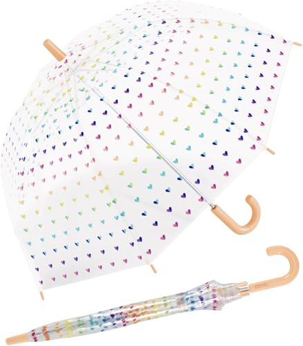Benetton Parapluie cloche pour enfant Transparent, Transparent/multicolore, 72 cm