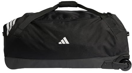 adidas Unisex Tiro Trolley Team Bag with Wheels Extra Large Carrier Bag Case, Black/White, One Size