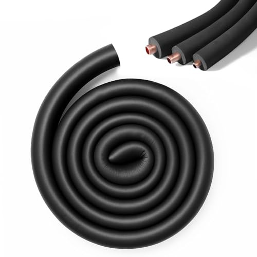 Rohrisolierung Schaumstoff, Ø16mm/22mm/32mm Heizungsrohr Isolierung, 1.8m Schaumstoff Rohr, Poolnudel mit Loch, Heizungsrohr Verkleidung für Fitnessgeräte, Rohre, Handhaben(Schwarz, Ø 22mm)