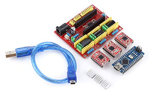 ViaGasaFamido CNC Shield 3.0 Extension Board A4988 Stepper Motor Treiber DC -Netzteil Mechanischer Schalter Endstop für 3D -Drucker