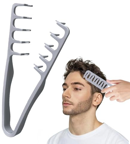CUVZORA Textur Styling Kamm, Breiter Zahn Kamm für Männer, Volumen Lockenkamm für Naturlocken, Ergonomischer Haarkamm mit Nahtabdeckung, perfektes Haarstyling Zubehör für lockiges Haar