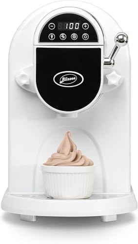 BLIZZEE Soft Serve Ice Cream Machine 1.25Qt | No Pre-Freezing Automatic Ice Cream Maker | Built-In Compressor | LED Digital Display | Perfect for Soft Serve, Frozen Yogurt, Dairy Free and More