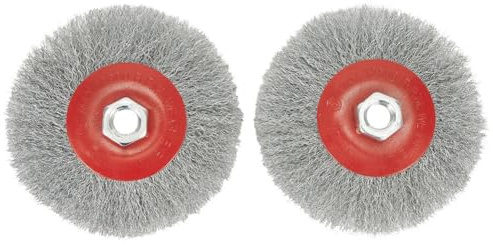 Wodsty 2 cepillos de alambre de acero trenzado de 45 pulgadas y 115 mm para amoladora angular con rosca M14, ideal para eliminación de óxido y pintura, limpieza y preparación de soldadura