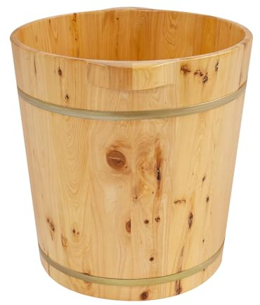 Holz-Fußbadewanne Fußbad Eimer für entspannendes Fußbad langlebig wärmeisoliert tragbar mit Griffen Wellness & Spa Zuhause