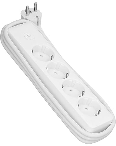 Aolidsive Utomhus Grenuttag, PC PVC-förlängningskabel med Flera Uttag med Skyddskontaktkontakt, 10A 2200W Grenuttag för Uteplats Trädgård Garage Verkstad Camping Användning (SF008-4)