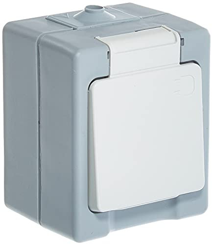 Kopp 100648007 Schutzkontakt-Steckdose 1-fach, Aufputz-Feuchtraum Standard