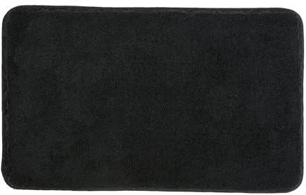 Kleine Wolke Badteppich Relax Schwarz 60 x 100 cm | OEKO-TEX zertifiziert, rutschhemmende Unterseite, für Fußbodenheizung, maschinenwaschbar, 100% Polyacryl