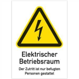 Kombischild Elektrischer Betriebsraum Der Zutritt ist nur befugten Personen gestattet. 29,7 x 21cm Folie gemäß ASR A 1.3/BGV A8/DIN 4844