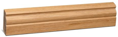KGM Hamburger Sockelleiste Massivholz - Eiche, 2400 x 22 x 58 mm, 1 Stück | Fußleiste, lackiert, geeignet für Vinyl/PVC, Laminat, Parkett, für alle Wohnräume