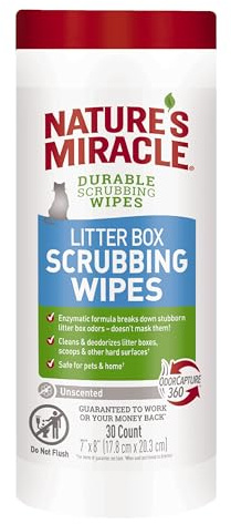 Nature's Miracle Toallitas para fregar caja de arena de 30 unidades