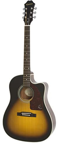 Epiphone J-15 EC Deluxe Vintage Sunburst Westerngitarre inkl. Koffer