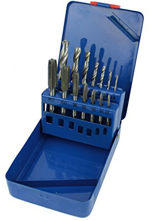 Weischer® - HSS Gewindeschneider & Spiralbohrer Set | M3 - M12 | 14-tlg. Gewindebohrer Kernlochbohrer metrisch |