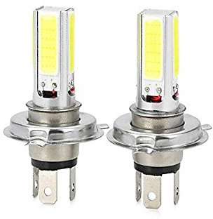 2 pezzi super luminoso H4 COB con lente 7.5 W COB LED strobo flash fendinebbia H4 LED faro lampadina 12 V
