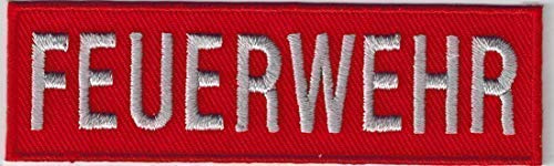 Aufnäher Patches Bügelbild Applikation - FEUERWEHR - 20811 versch. Größen Farbe rot, Größe 13,5cm x 4cm