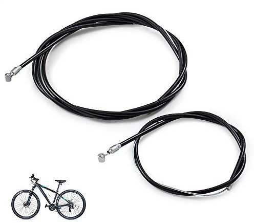 Deapher Premium Bike Brake Cable Kit - 1 Pair Front & Rear Brake Cables, Wires, Lines with Housing for Mountain, Vintage, and 20 Kids Bicycles (Black)