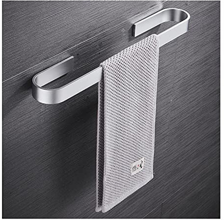 XQHD Bad Handtuchhalter Ohne Bohren Handtuchstange Wandmontage Selbstklebend Aluminium Handtuchständer, Für Badezimmer Und Küche,Silver-45cm