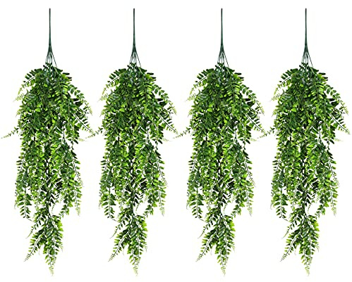 4 Stück künstliche Hängepflanzen, dekorative künstliche künstliche Pflanzen, künstliche künstliche Farne, Efeugirlande, Pflanzen für Zuhause, Garten, Wandbehangkörbe, Dekoration