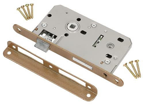 KOTARBAU® Cerradura de Puerta de Embutir 72x50mm con WC con Palanca para Puerta Derecha Izquierda Marco de Madera Metal