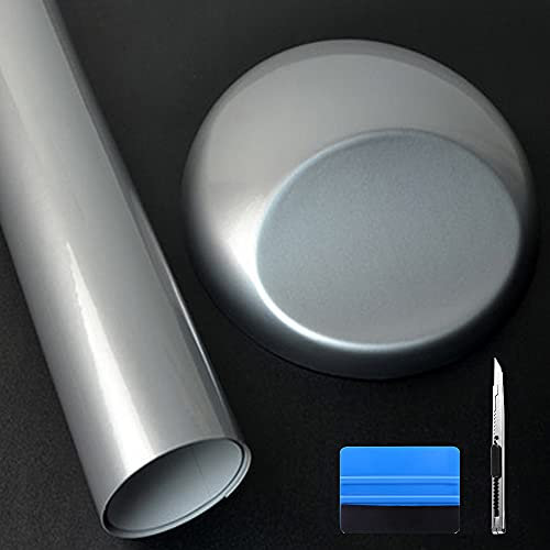 NewL Bolla autoadesiva di rilascio dell'aria dell'involucro del vinile dell'argento di alta lucentezza - valutata all'aperto per uso auto