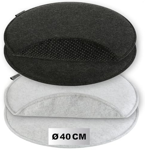 com-four® 4x cuscini per seduta in feltro - cuscini per sedie imbottiti - cuscino per sedile rotondo per sala da pranzo, giardino, balcone - parte inferiore antiscivolo con antiscivolo