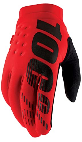 100% Guantes Brisker Gloves M Guantes, Unisex Adulto, Red (Rojo)