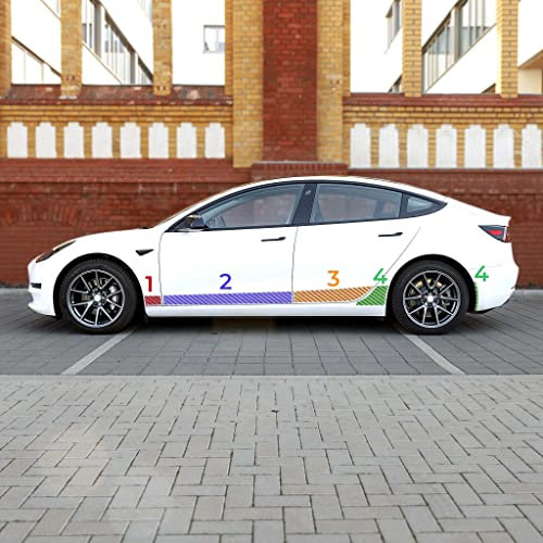 Tesvolution® Lámina protectora contra impactos de piedra Tesla Model 3 – Schweller – Lámina protectora autoadhesiva y transparente brillante como protección de pintura o parachoques.
