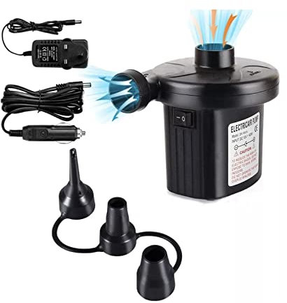 Electric Air Pump Inflate/Deflate With 3 Nozzles For Inflatable Beds, Padding Pool and Other Beach Toys.