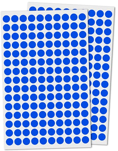 10mm Klebepunkte Etiketten Aufkleber Selbstklebende - (15.000 Stück, Blau) | Markierungspunkte Selbstklebend