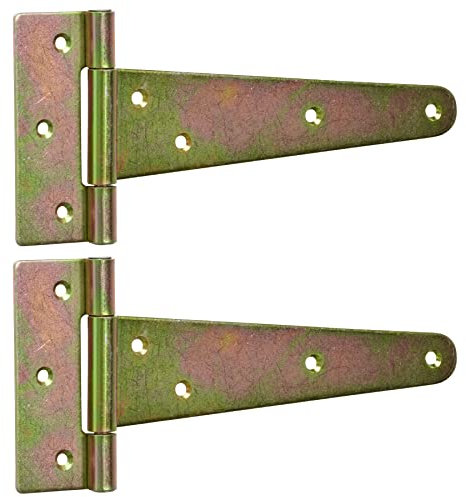BRESKO Kreuzgehänge Scharnier Torband Türband Ladenband T-Scharniere T-Bänder verzinkt (2 Stück - 200x50x110 mm)