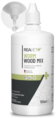 ReaVET Wurm-Kraut Liquid 100ml – für Hunde & Katzen, mit echtem Wurmkraut (Artemisia Absinthium) in rezepturbasierter Pflanzenformel, geeignet für alle Haustiere