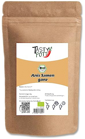 Tasty Pott Semi di anice biologico, interi condimenti, tè, pianta medicinale, anice stellato, in sacchetto da 500 g