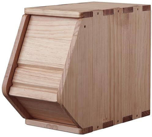 unununu Cassapanca impilabile in legno massello, armadio da ingresso, bidoni con coperchi, scatola modulare multiuso in legno, organizer per armadio, cassetti, patate, cipolla, pane, classificare per