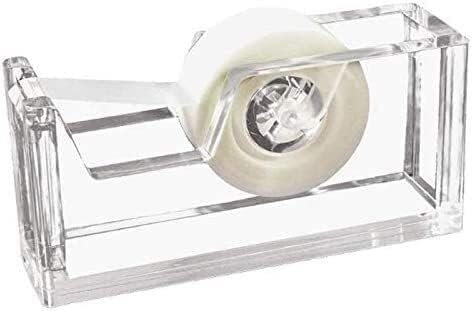 Desktop-Klebebandabroller, Klebebandrollenabroller, Desktop-Klebebandabroller aus klarem Acryl und Gold, 2,5 cm Kern – edles, elegantes und modernes Design-Schreibtischzubehör for Ihr Zuhause oder Bür