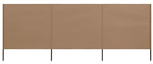 LAPOOH 3-teiliges Windschutzgewebe, Zaun Sichtschutz, Sichtschutz Garten, Windschutz, Gartensichtschutz, Bauzaun Sichtschutz, Terassen Sichtschutz, 400 x 80 cm Taupe