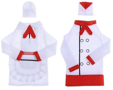 couponhub Lot de 2 housses de vin pour chef - Ensemble de 2 bouteilles de vin rouge - Vêtements de chef - Chapeau de restaurant, bar, vacances, décoration de maison, accessoires