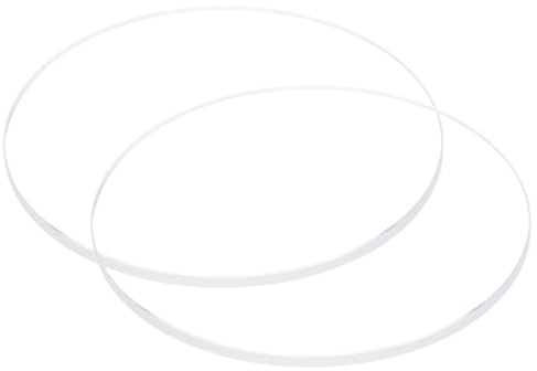 sourcing map Lot de 2 verres de montre en cristal transparent de 34,5 mm de diamètre, 2 mm d'épaisseur, rond, plat, minéral, haute transmission, pièce de rechange pour réparation d'horloger