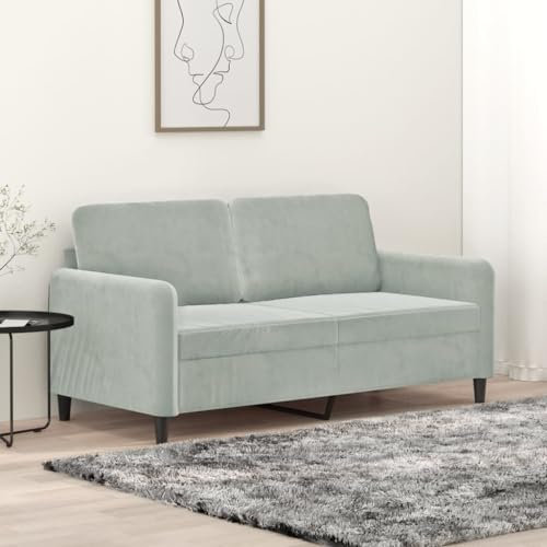 LAPOOH 2-Sitzer-Sofa Hellgrau 140 cm Samt, Loungesofa, Sofas & Couches, Relaxsofa, Couch für Wohnzimmer, Couch Mit - 359442