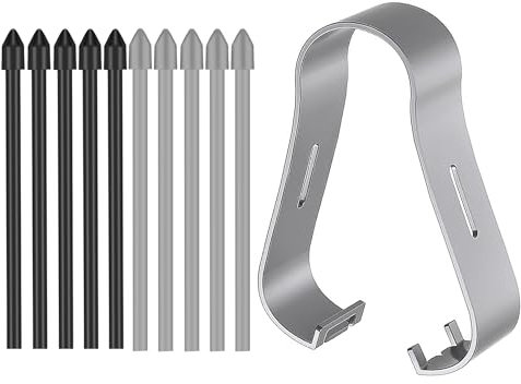 [10 Stück] Ersatzspitzen für Samsung S Pen Galaxy Tab S6 Lite/S10 Lite/S10 FE/S10 FE+ Plus/S10 Ultra/S10+ Plus/S9 FE+ Plus/S9+ Plus/S9 FE/S9/S9 Ultra/S8/S7 FE, Schwarz+Grau