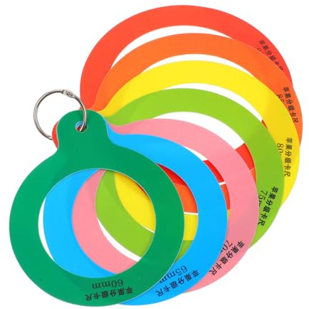 KICHOUSE Medidor De Diámetro De Frutas Anillo Plástico Calibrador Manzanas Naranjas Clasificación Precisa Portátil Herramienta De Medición 7 Círculos Multifuncional Para Huerto y Cocina