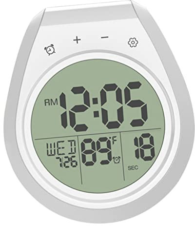 MAGICLULU wasserdichte Badezimmer Wanduhr Mit Temperaturanzeige Saugnapf-aufhängung Modernes Design Leichte Digitale Bad Küchenuhr Feuchtigkeitsbeständig Für Bad Büro Schule Schlafzimmer