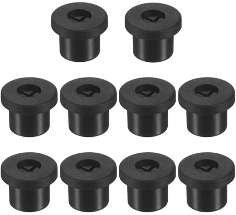 M METERXITY 10-Pack Rubber Grommets for Wiring 10mm Desk Grommet Black | Double-Sided Flexible Cable Cord Cover, Desk Hole Protection for Cables, Wires