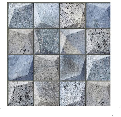 Lot de 10 carreaux adhésifs pour murs - 30 x 30 cm - Imperméable et résistant à l'huile - Avec dos adhésif - Pour décoration de cuisine et de salle de bain (couleur 02)