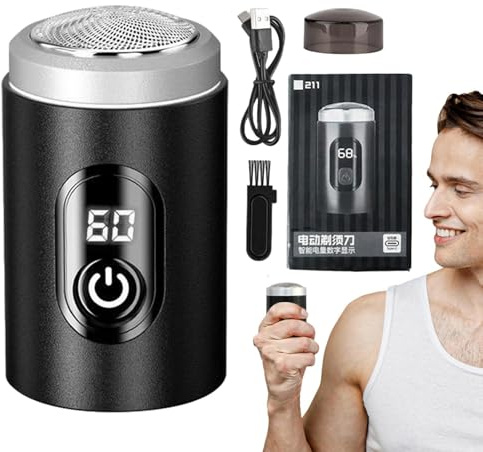 Rechargeable Shaver - Rechargeable Electric Razor with Detachable Head - Supplies Compact Razor for Cars, Air Traveling, Business Trips, Camping, Offices