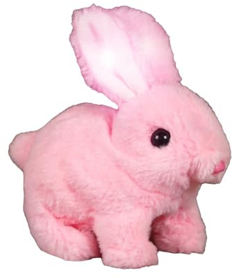 Conejito de juguetes electrónicos - conejo simulado realista, peluche interactivo Figura | Animal robótico saltando para saltar, estremeciendo las orejas empapadas, para, juego, entretenimiento